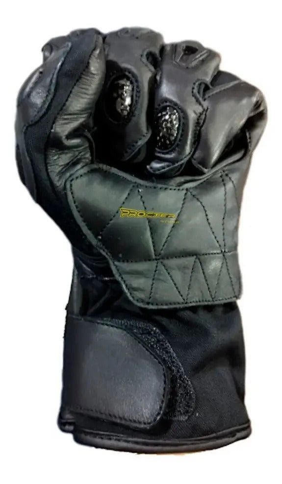 Guantes Cuero Moto Caña Larga Con Protección Certificados