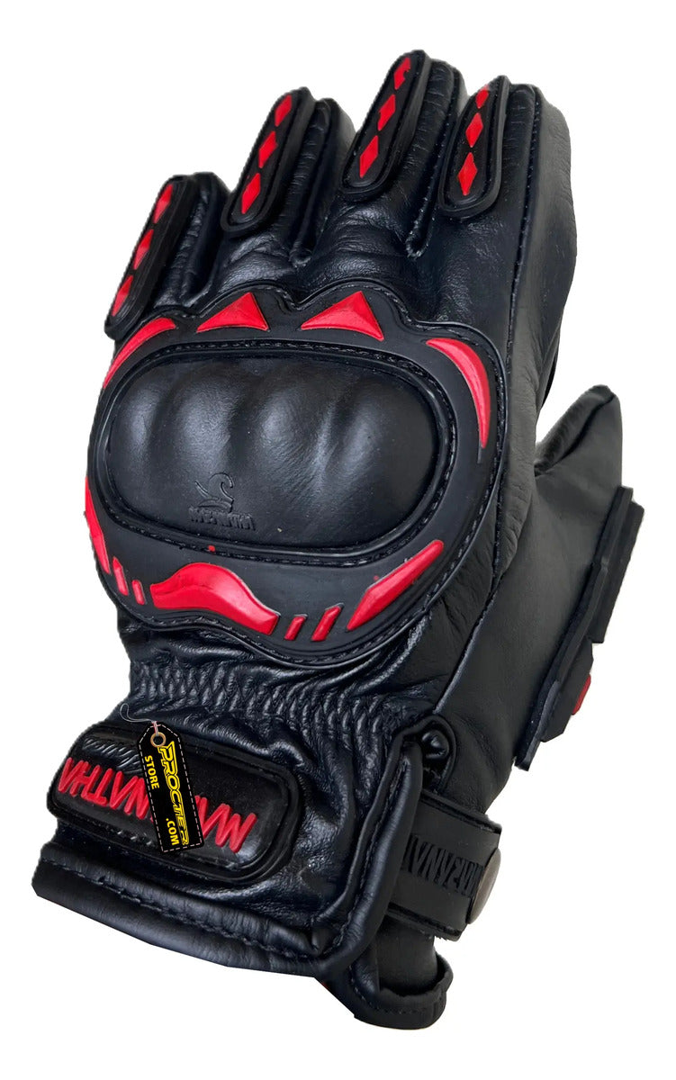 Guantes 100% Cuero Para Moto Con Protecciones Y Térmicos