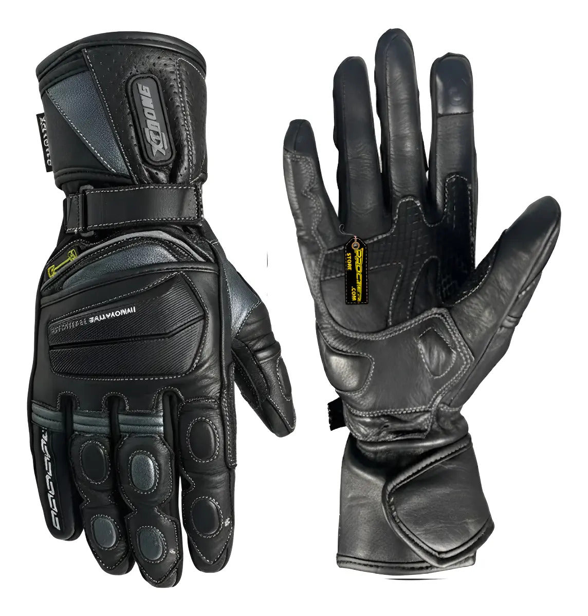 Guante De Cuero Certificados Negro Gris En 13594