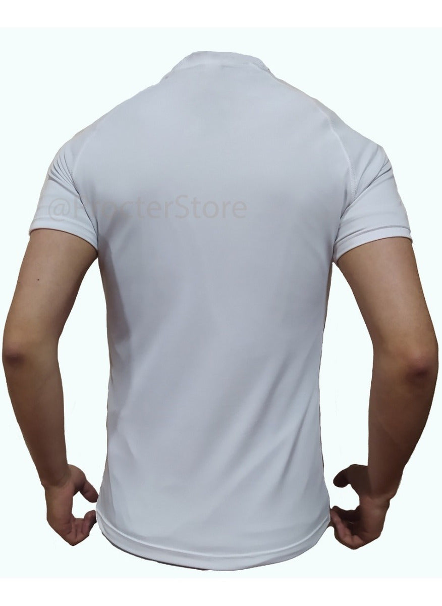 Camiseta Deportiva Slim Fit Manga Corta Gym Lycra Fria Uv