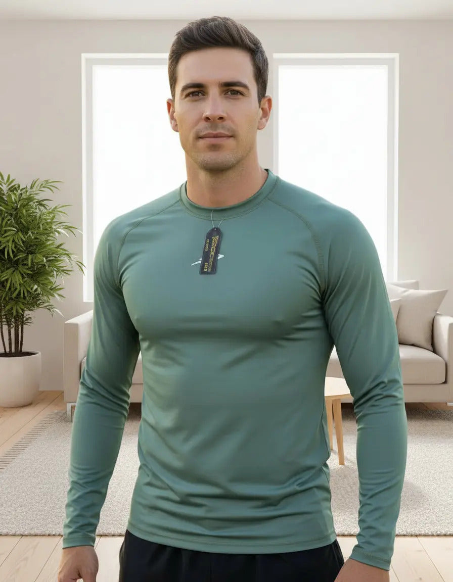 Buzo Deportivo Camiseta Larga Slim Fit Gym Lycra Fria Uv