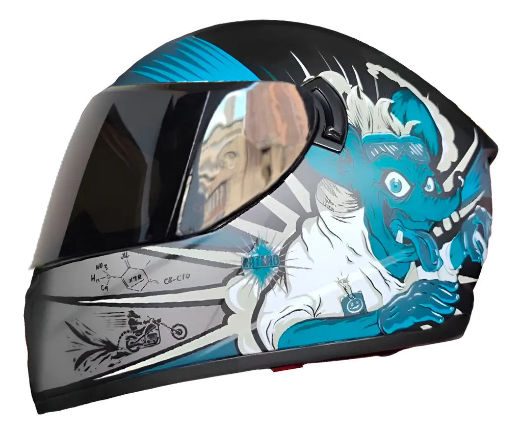 Casco Integral Moto Xecuro 701 Con Gafas Visor De Color