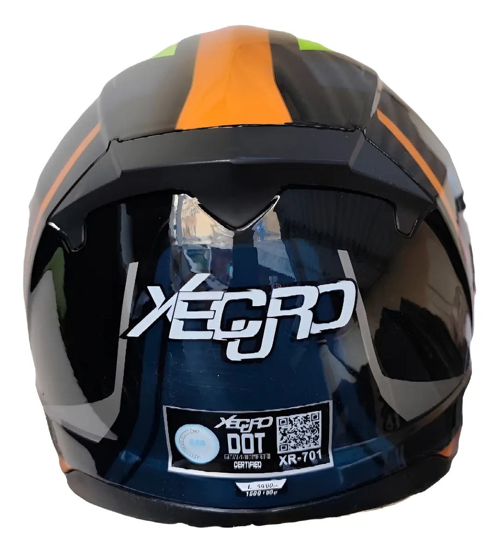 Casco Integral Moto Xecuro 701 Con Gafas Visor De Color