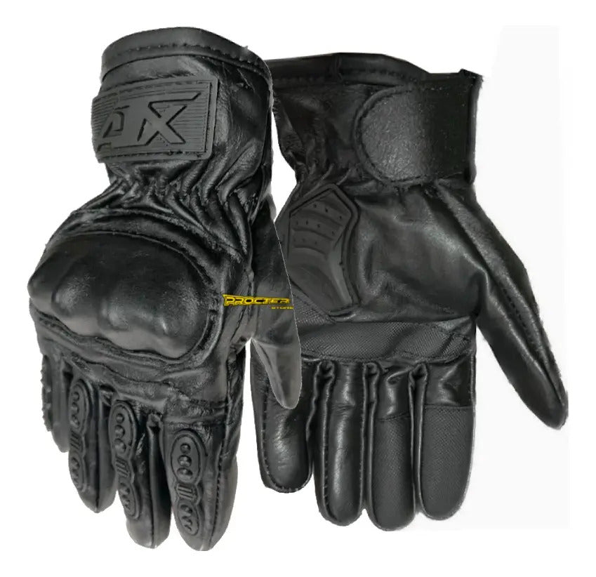 Guantes 100% Cuero Para Moto Tactil Con Limpiavisor
