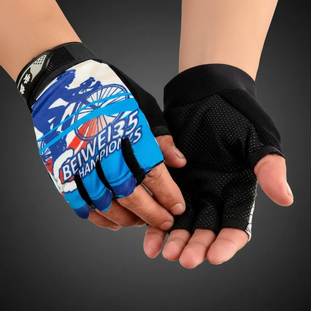 Guantes Cortos Medio Dedo Palma Antideslizante Ciclismo