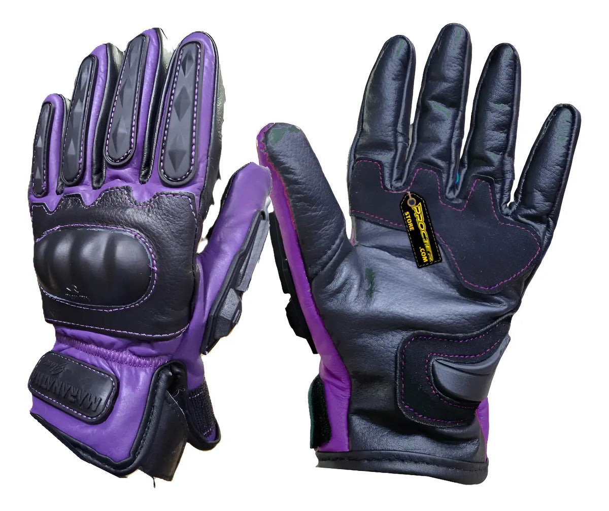 Guantes 100% Cuero Para Moto Con Protecciones Y Térmicos