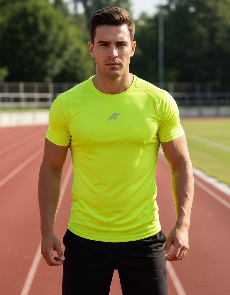 Camiseta Deportiva Slim Fit Manga Corta Gym Lycra Fria Uv