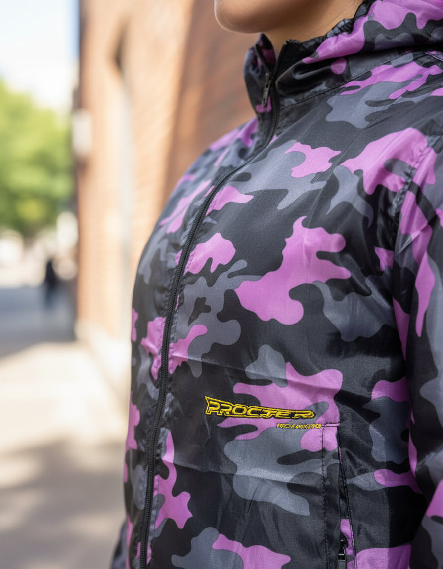 Chaqueta Camuflada Rompevientos Moto Bicicleta Reflectiva