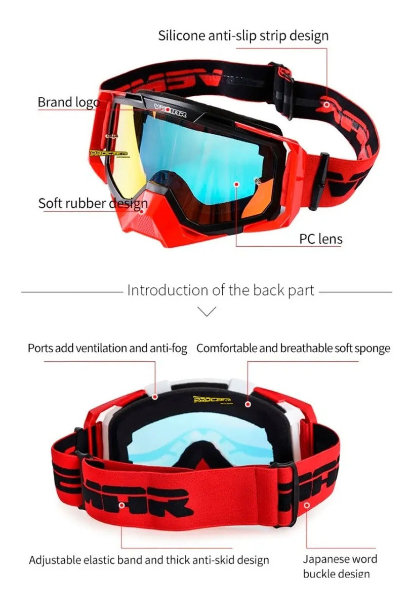 Gafas Vemar Moto Cross Original Funda Y Repuesto