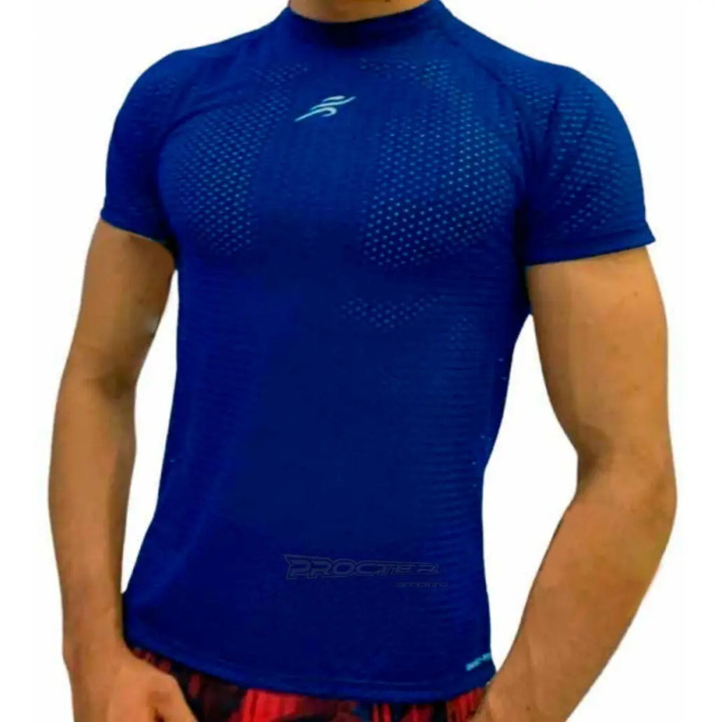 Camiseta En Malla Deportiva Slim Fit Manga Corta Gimnasio