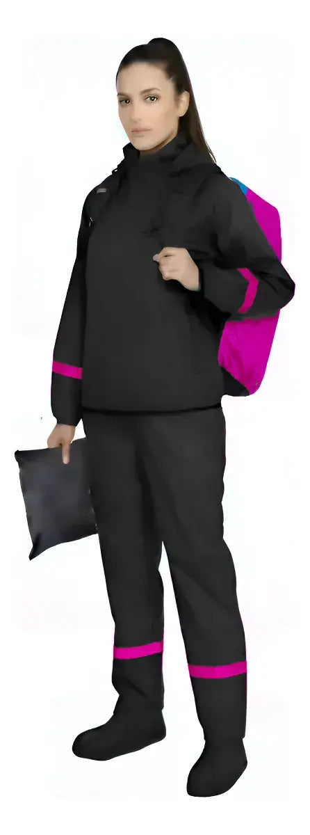 Combo Traje Impermeable 4 Piezas Dama + Protector De Maleta