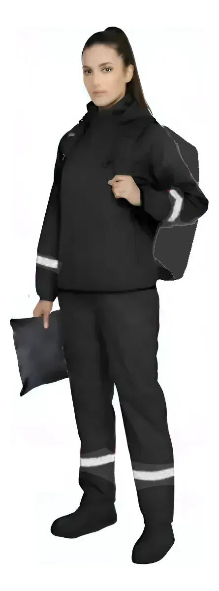 Combo Traje Impermeable 4 Piezas Dama + Protector De Maleta
