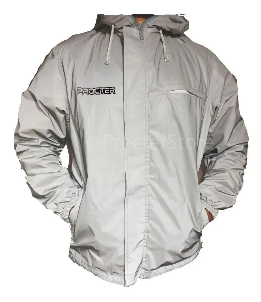 Chaqueta Moto 100% Reflectiva Doble Faz Tela Impermeable