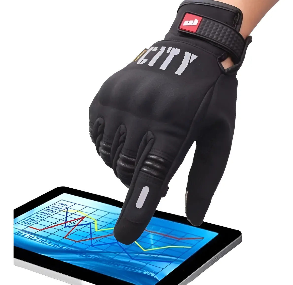 Guantes City Semi Impermeable Táctil Protección Moto