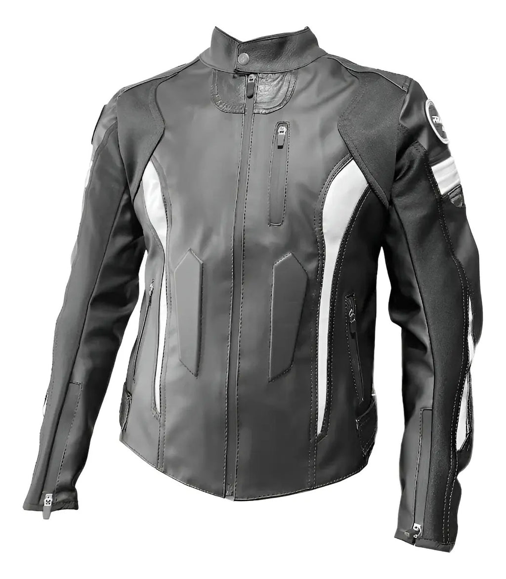 Chaqueta De Protecciones Removibles Cuero Tex Moto
