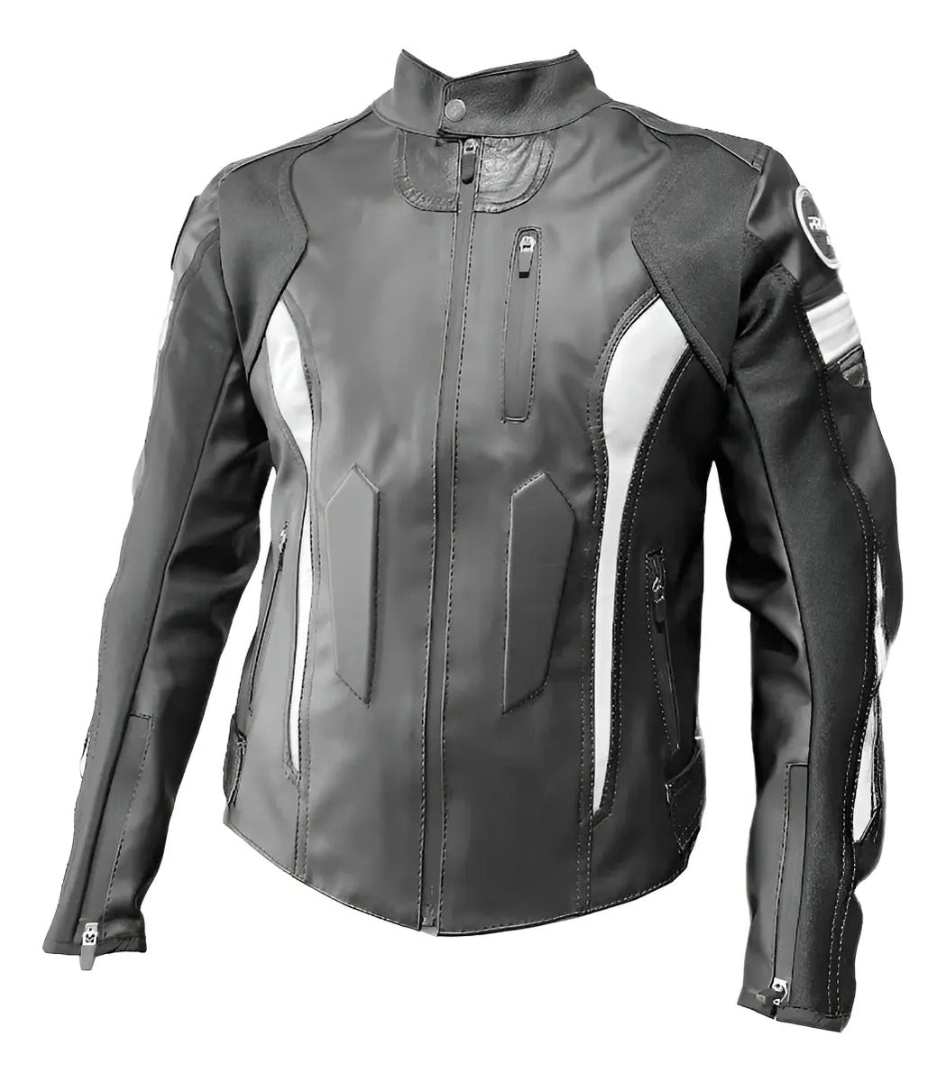 Chaqueta De Protecciones Removibles Cuero Tex Moto
