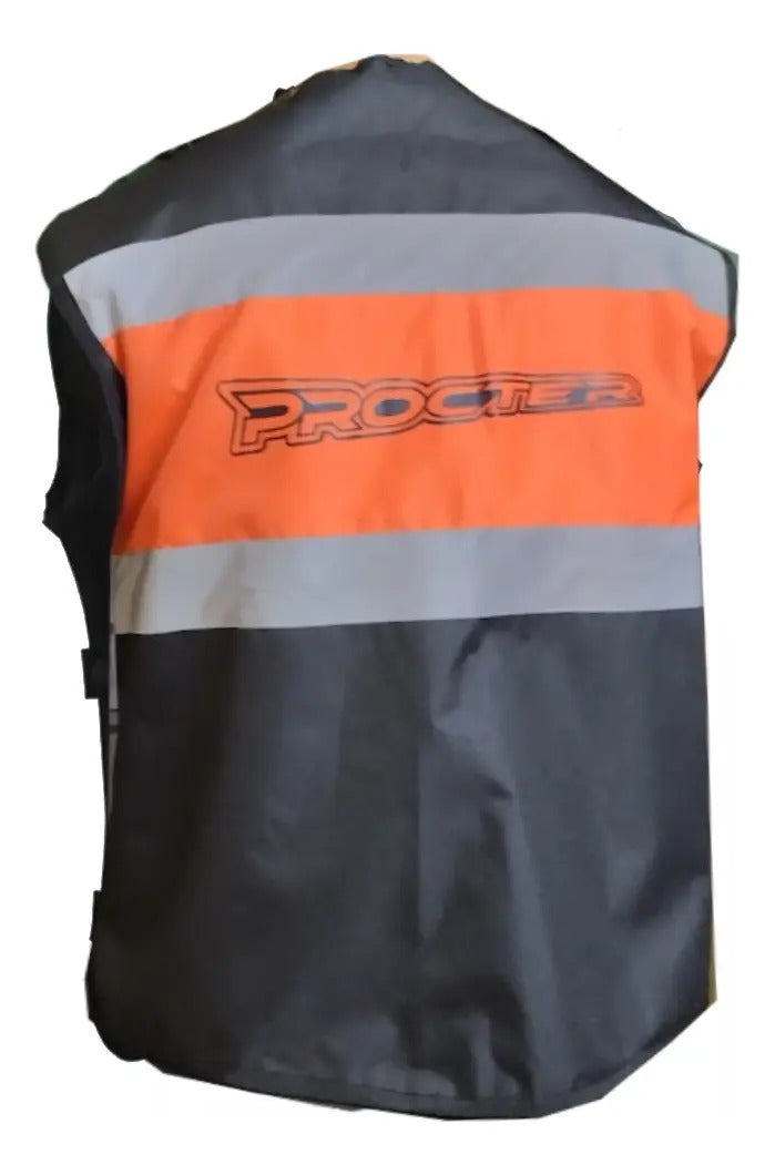 Chaleco Para Moto Reflectivo En Lona Con Bolsillos
