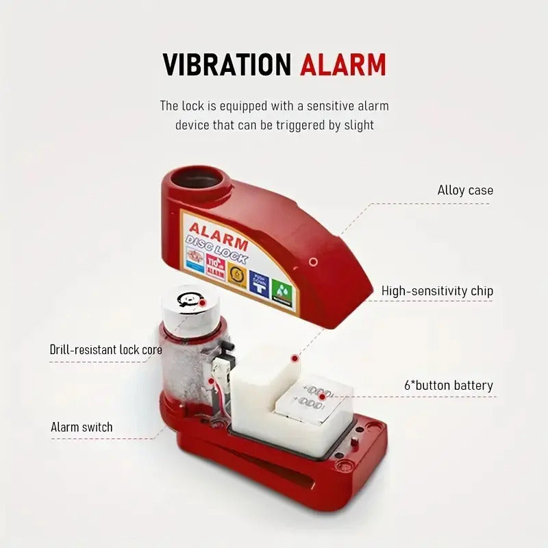 Candado Alarma Freno De Disco Con Alarma Para Moto
