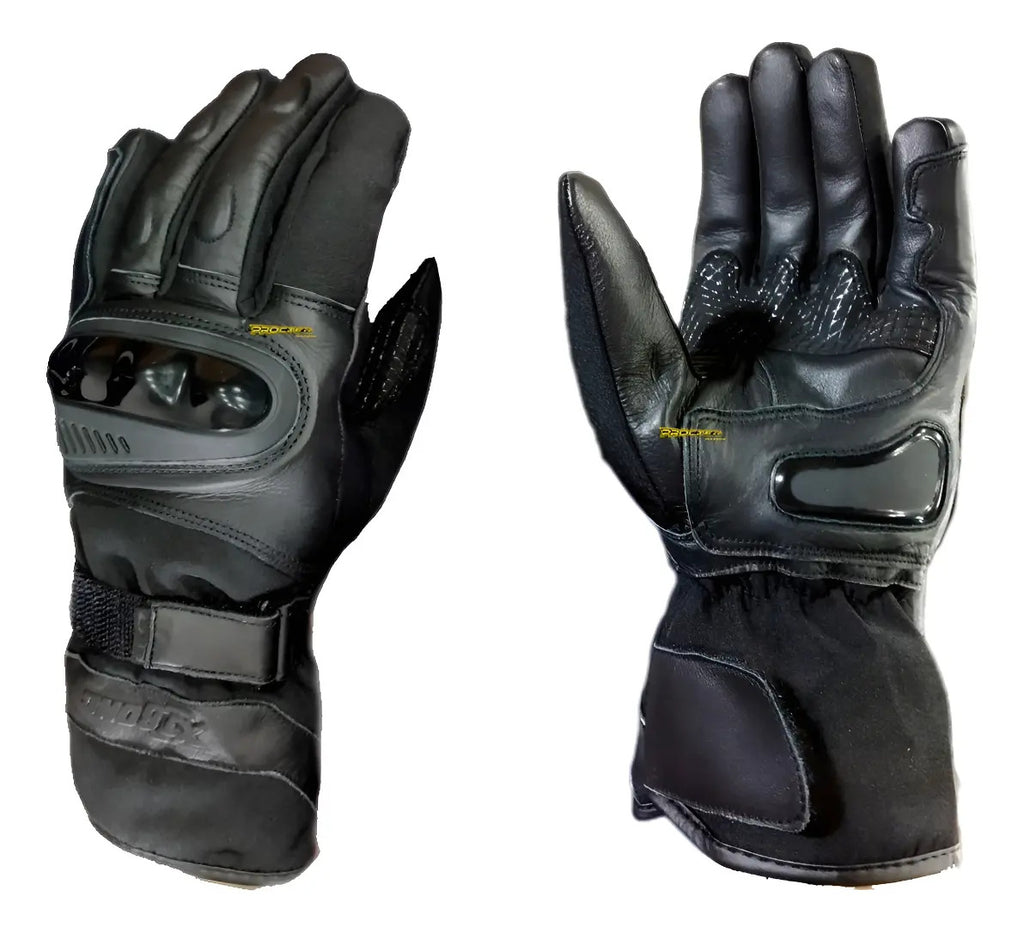 Guantes Cuero Moto Protección Térmico Impermeable Caña Larga