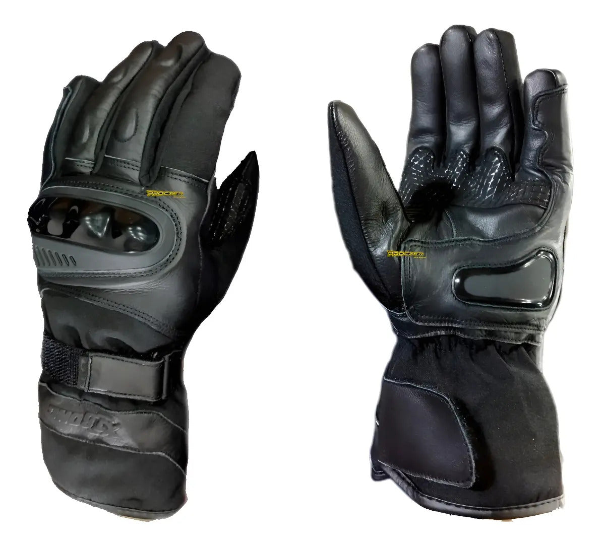 Guantes Cuero Moto Protección Térmico Impermeable Caña Larga