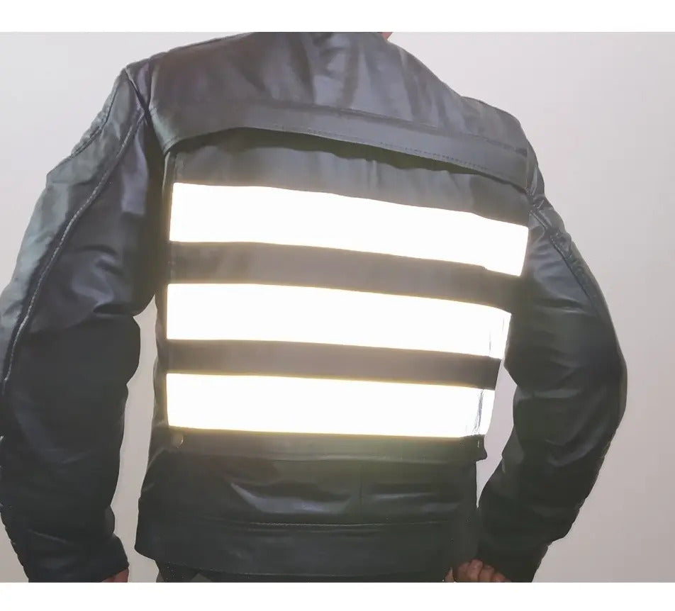 Chaqueta En Cuero Con Protecciones Removible Doble Proposito