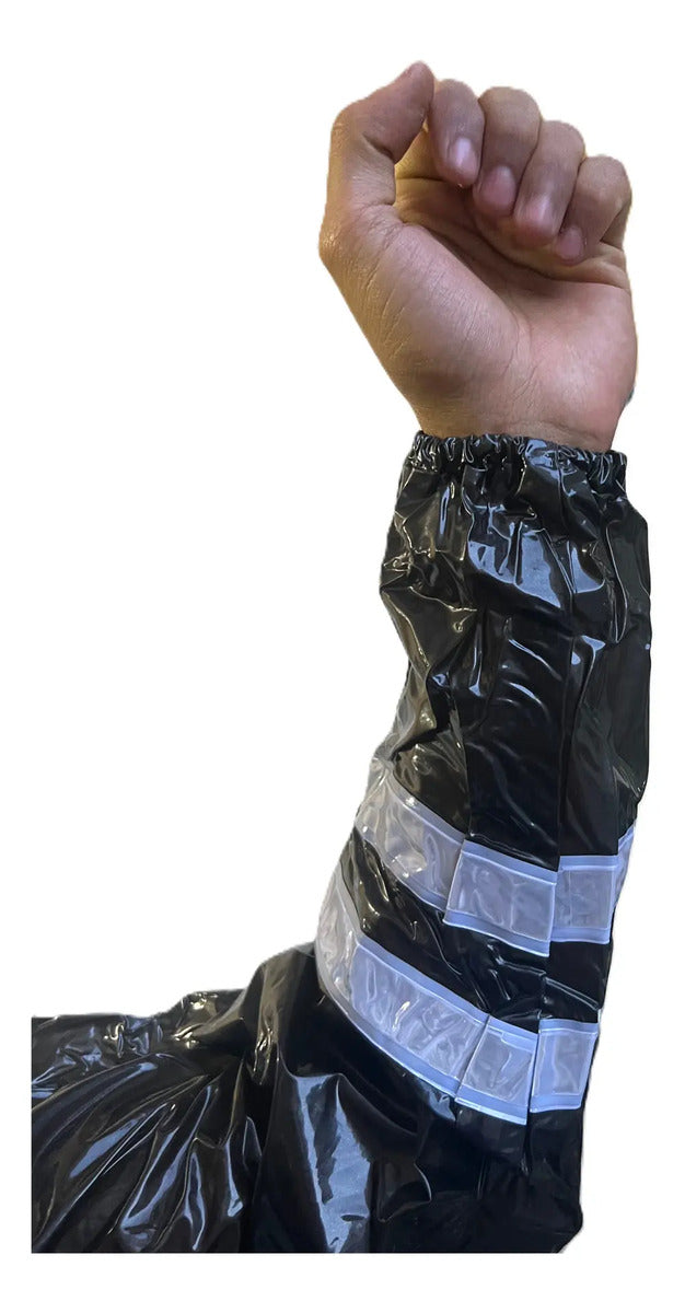 Impermeable Para Motociclista Con Capota Y Bolsillos