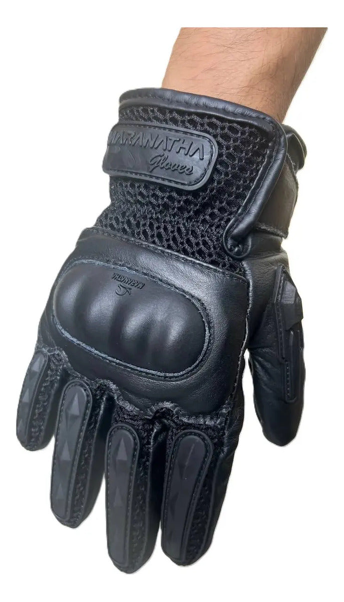 Guantes En Cuero Y Malla De Verano Para Motociclistas