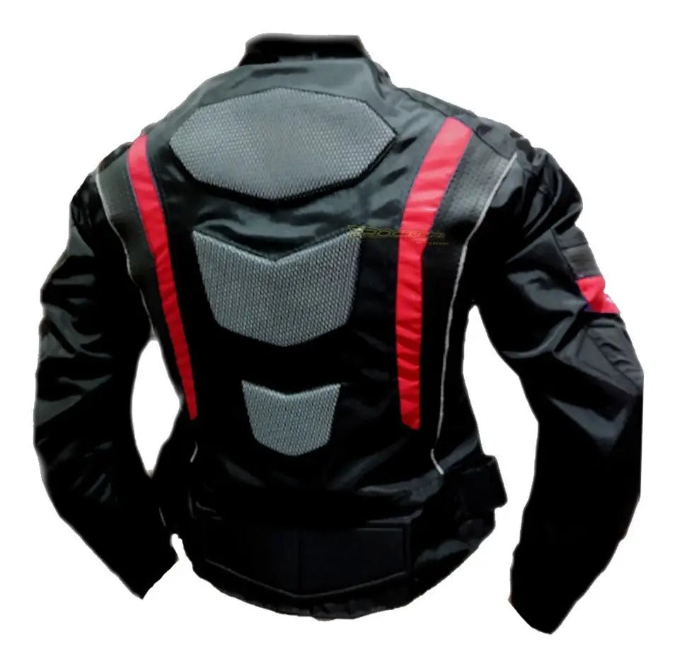 Chaqueta Con Protecciones Y Reflectiva Lona Mujer Moto Dama