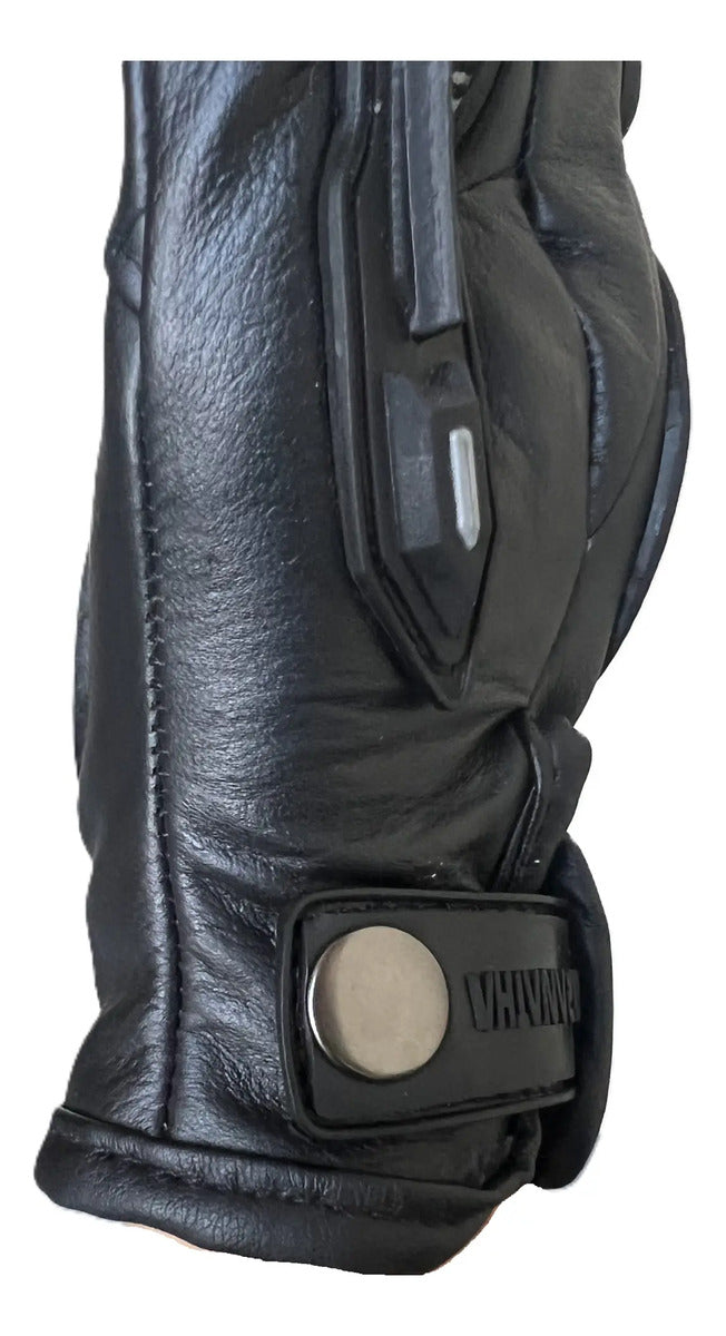 Guantes 100% Cuero Para Moto Con Protecciones Y Térmicos