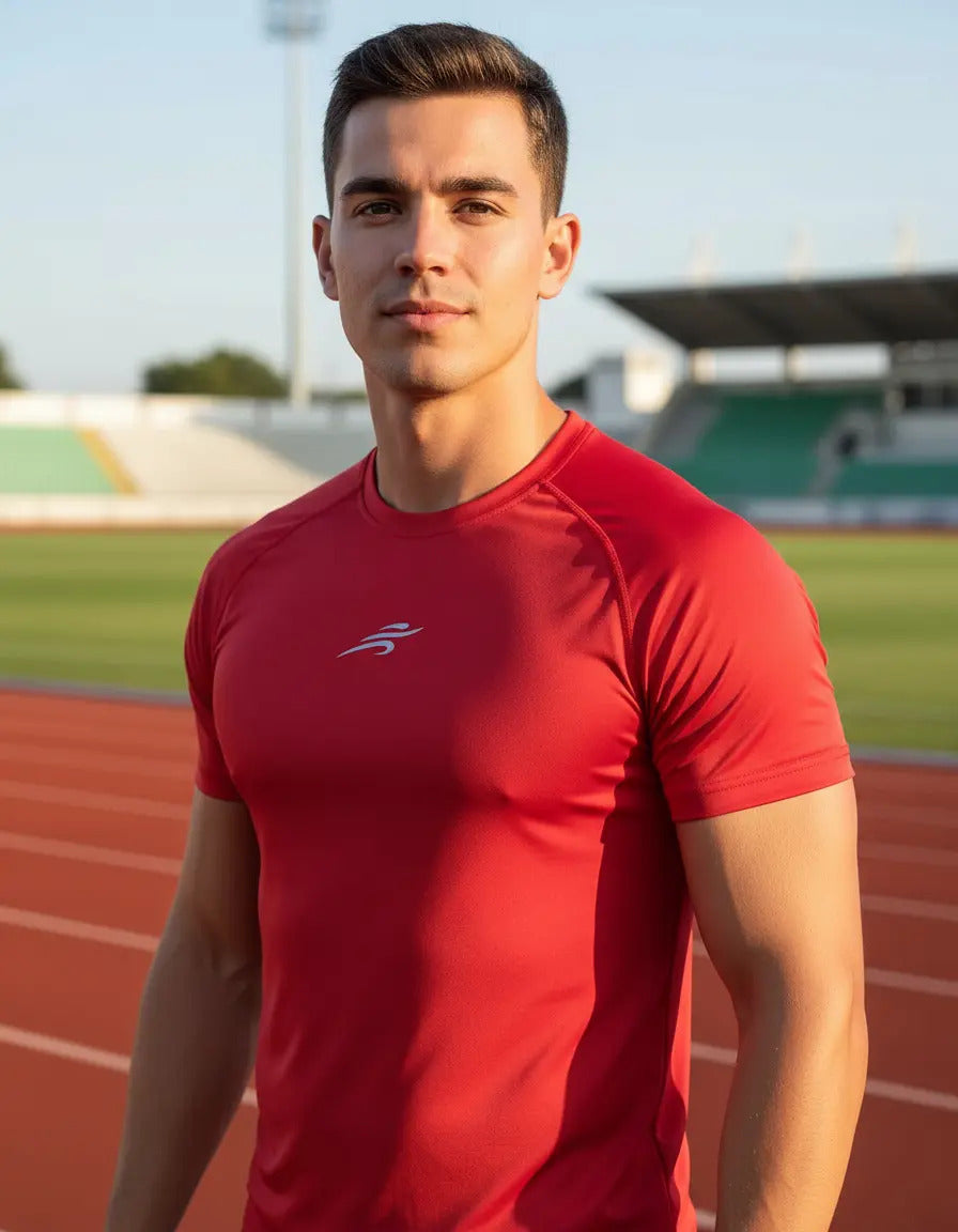 Camiseta Deportiva Slim Fit Manga Corta Gym Lycra Fria Uv