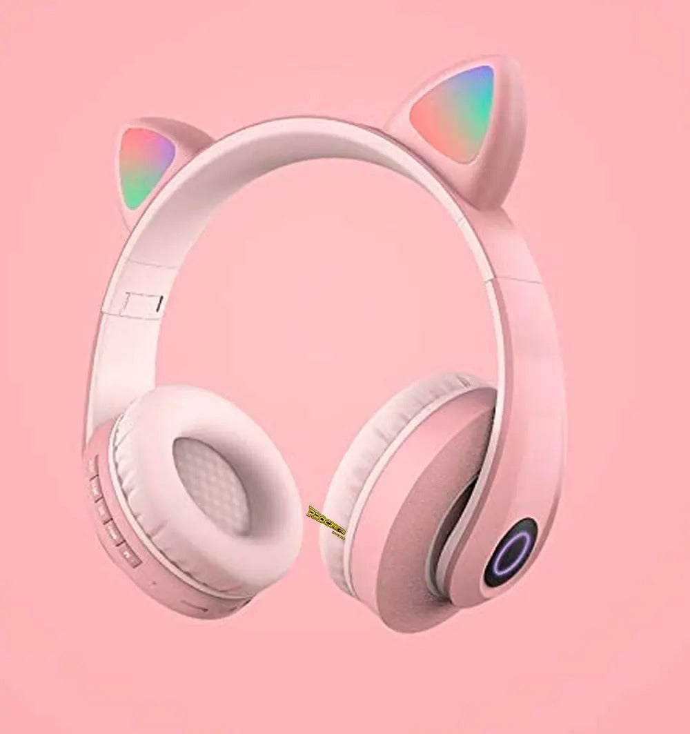 Audífonos Diadema Bluetooth 5.0 Led Iluminado Orejas Gato