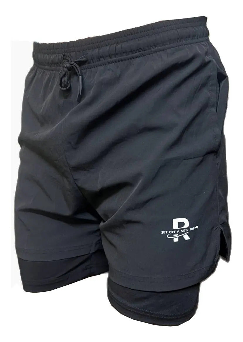 Pantaloneta Running Hombre Con Licra Interna Fit