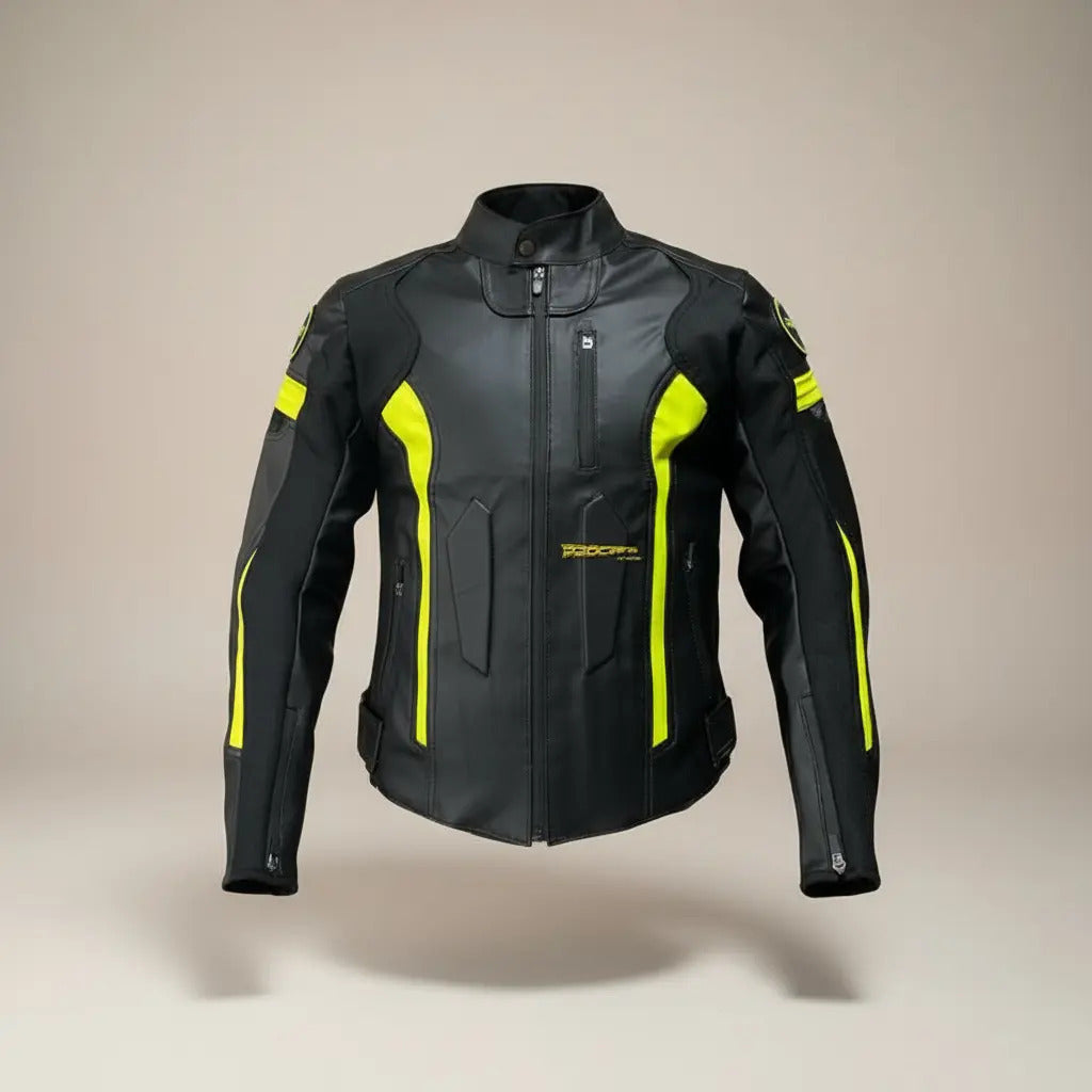 Chaqueta De Protecciones Removibles Cuero Tex Moto