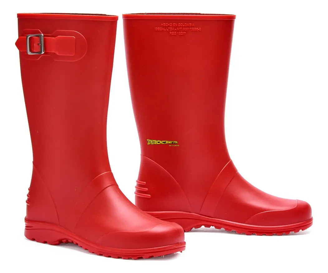 Botas Dama Para La Lluvia Hebilla Caucho Impermeables