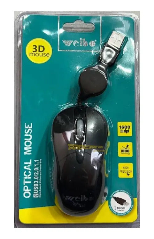 Mouse Mini Inalambrico Retráctil Weibo Traveler