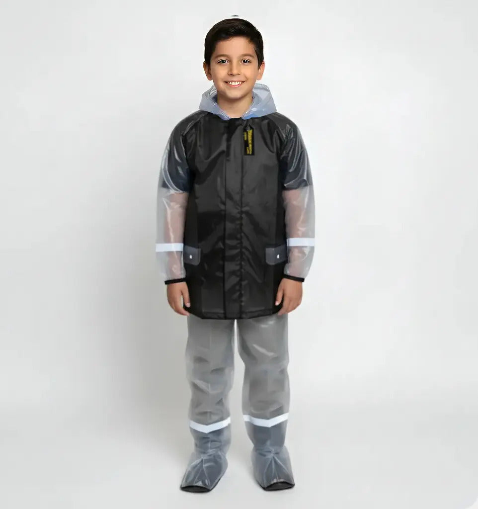 Impermeable Para Niños Con Zapatones Y Bolsilo Moto Ciclismo
