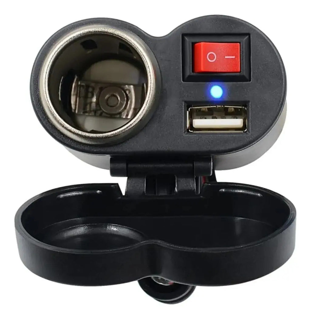 Cargador Moto Usb 5v Encendedor Cigarrera 12v 24v Switch Dc