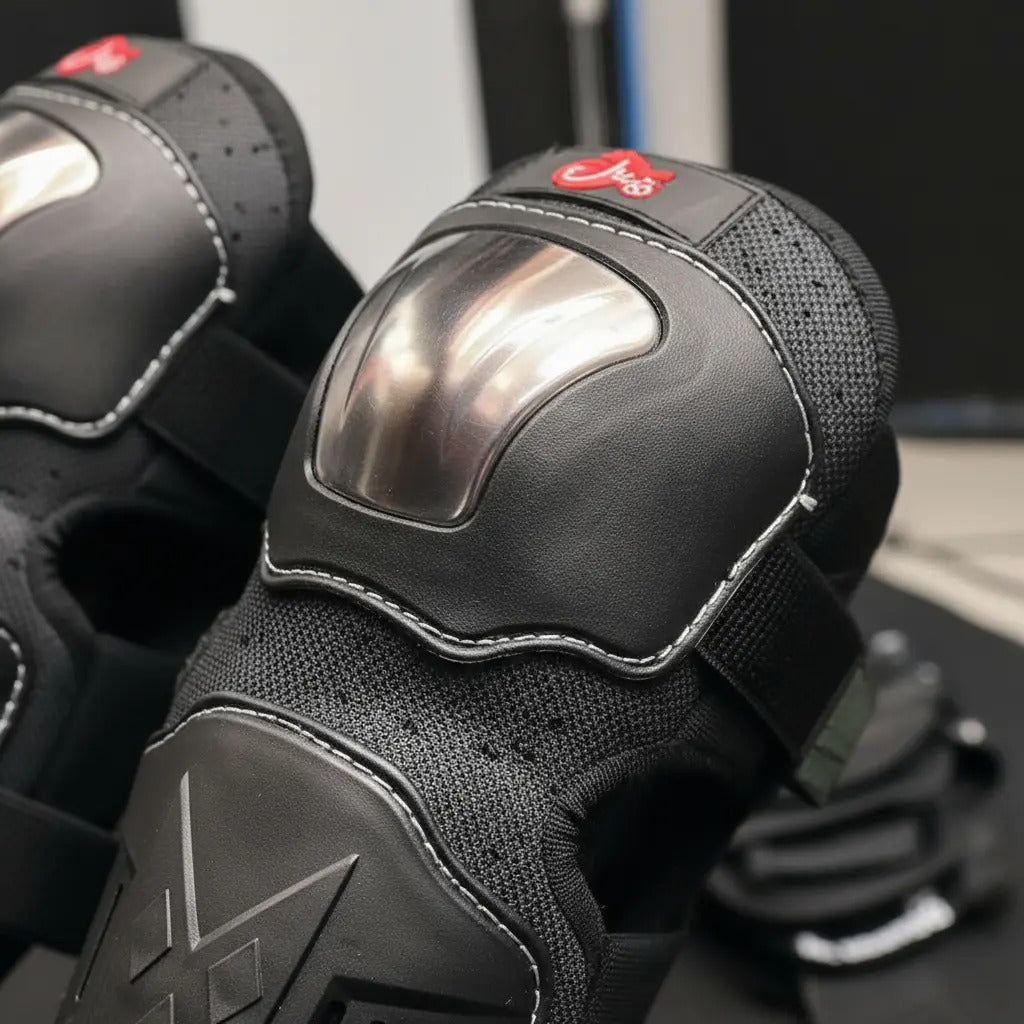 Rodilleras + Coderas Protectoras Moto Deportes Metalizadas