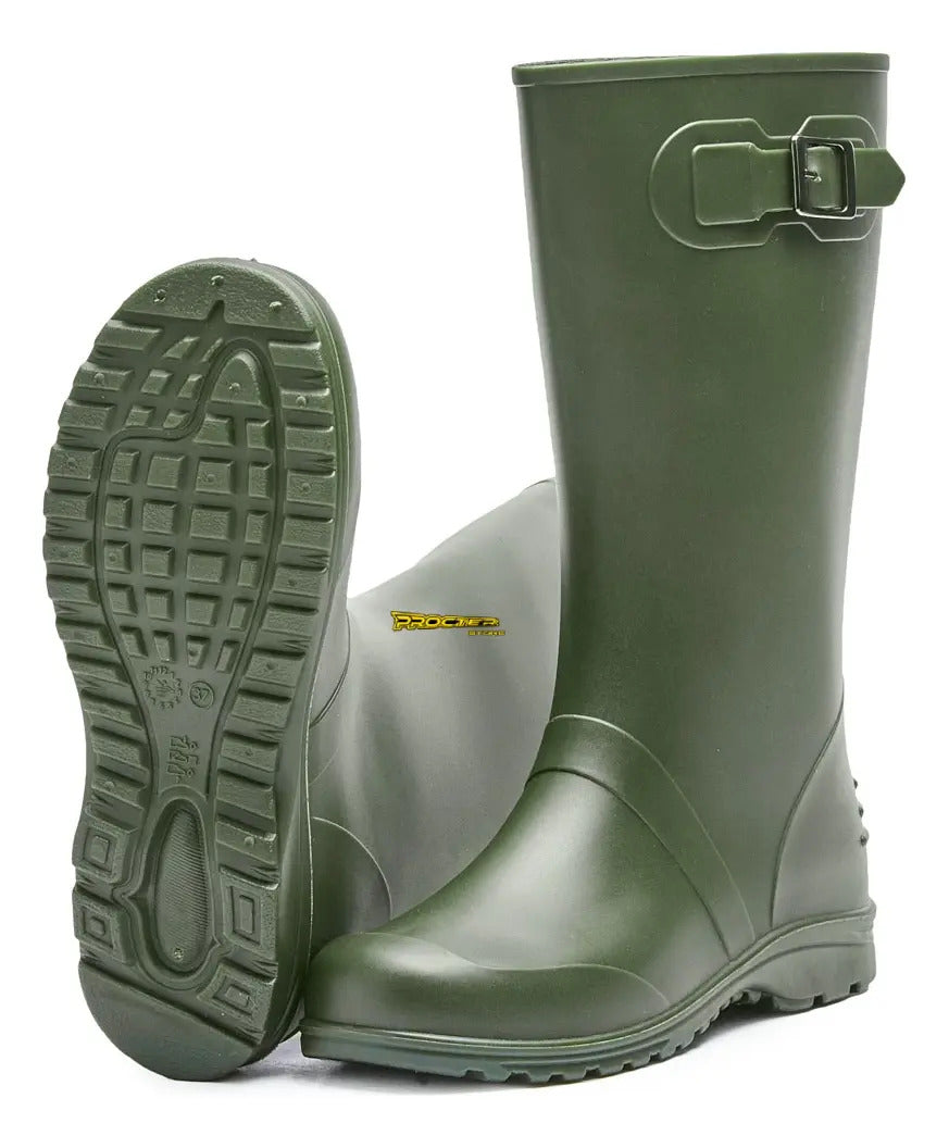 Botas Dama Para La Lluvia Hebilla Caucho Impermeables