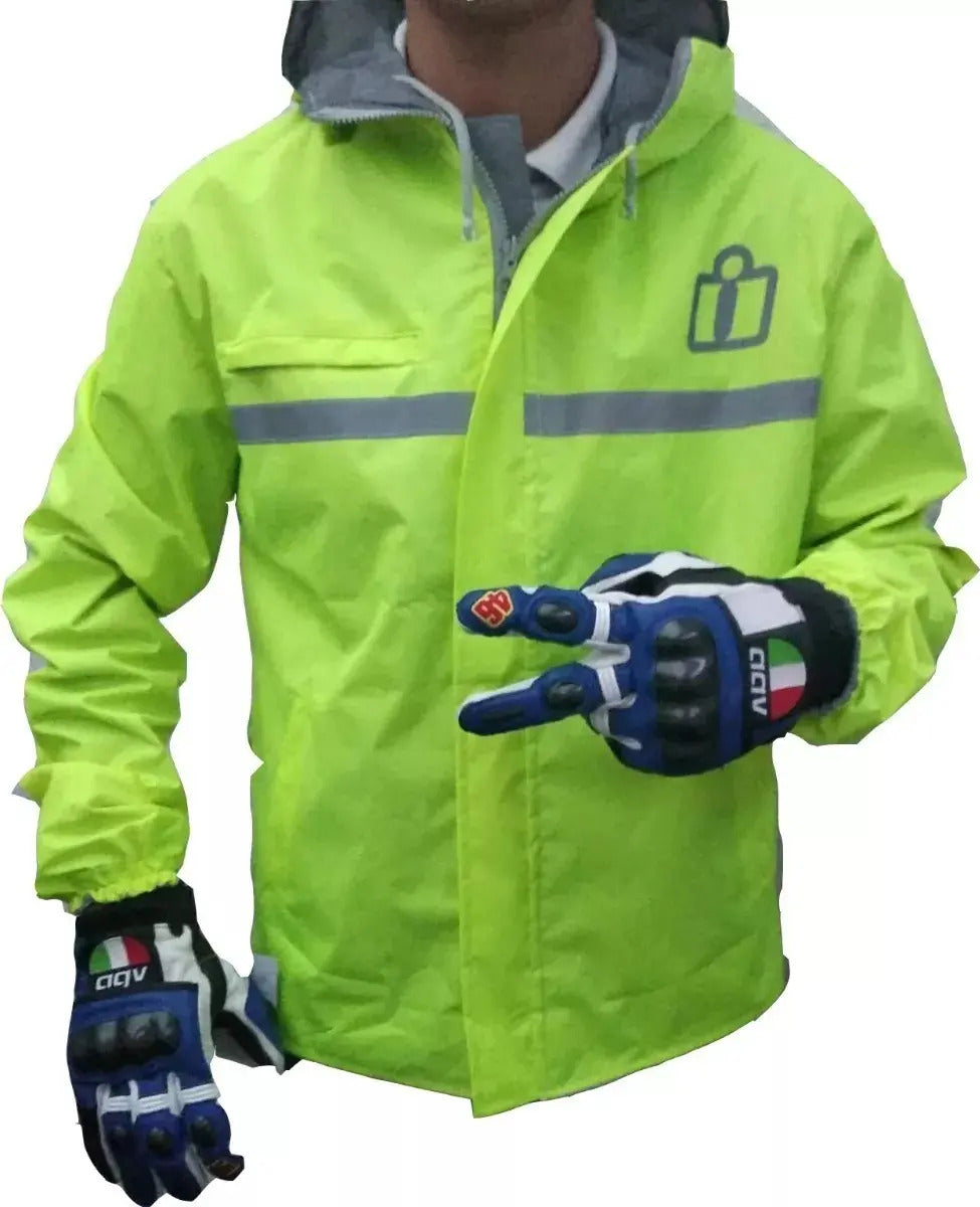Chaqueta Moto 100% Reflectiva Y Doble Faz Cortavientos