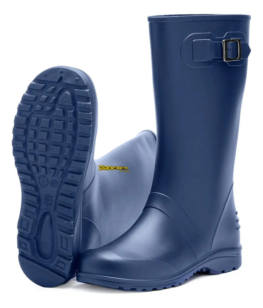 Botas Dama Para La Lluvia Hebilla Caucho Impermeables