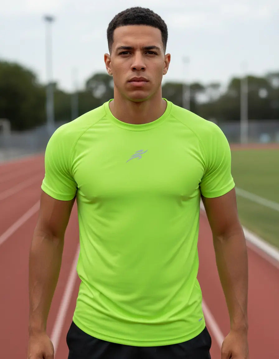 Camiseta Deportiva Slim Fit Manga Corta Gym Lycra Fria Uv