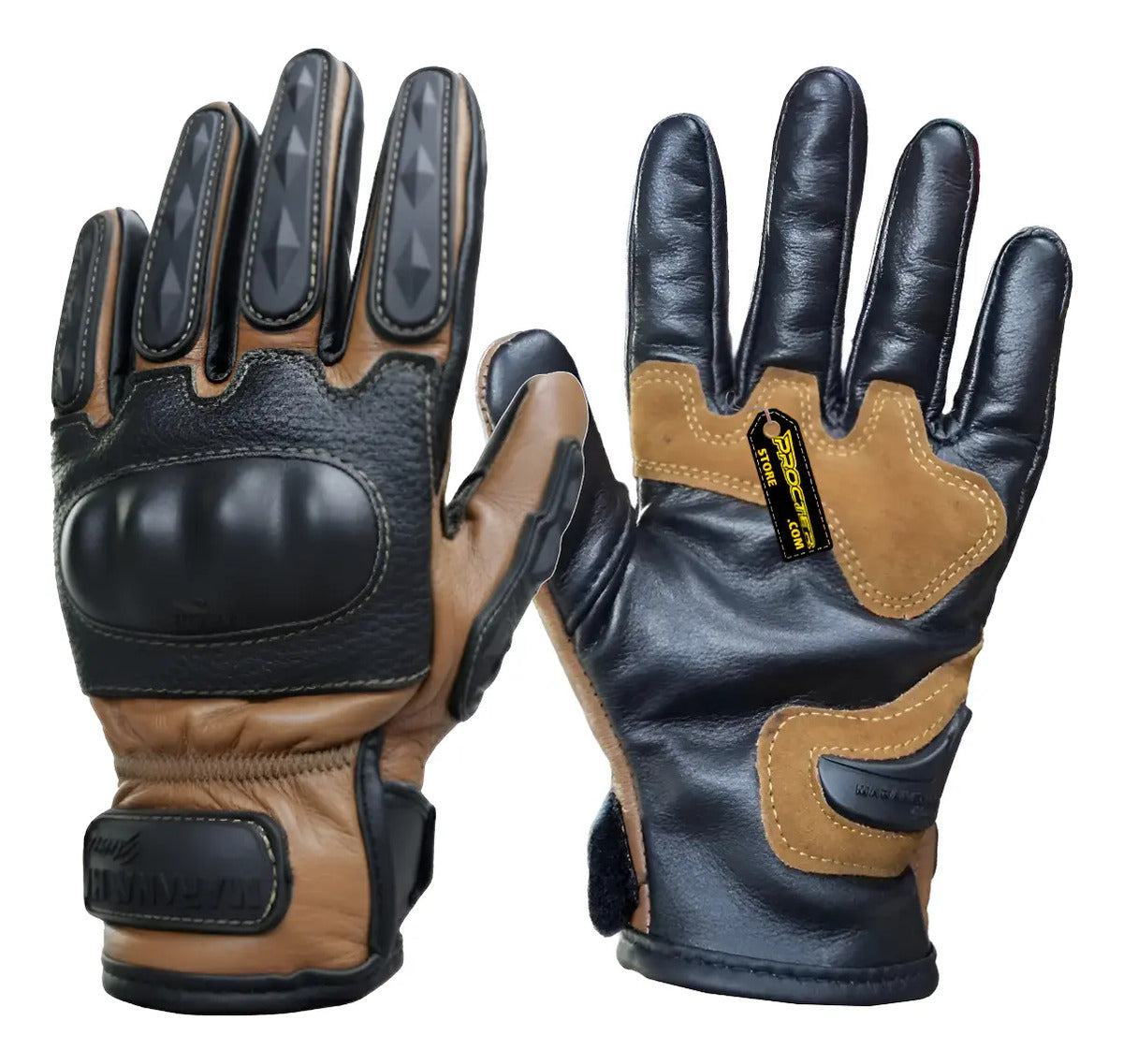 Guantes 100% Cuero Para Moto Con Protecciones Y Térmicos