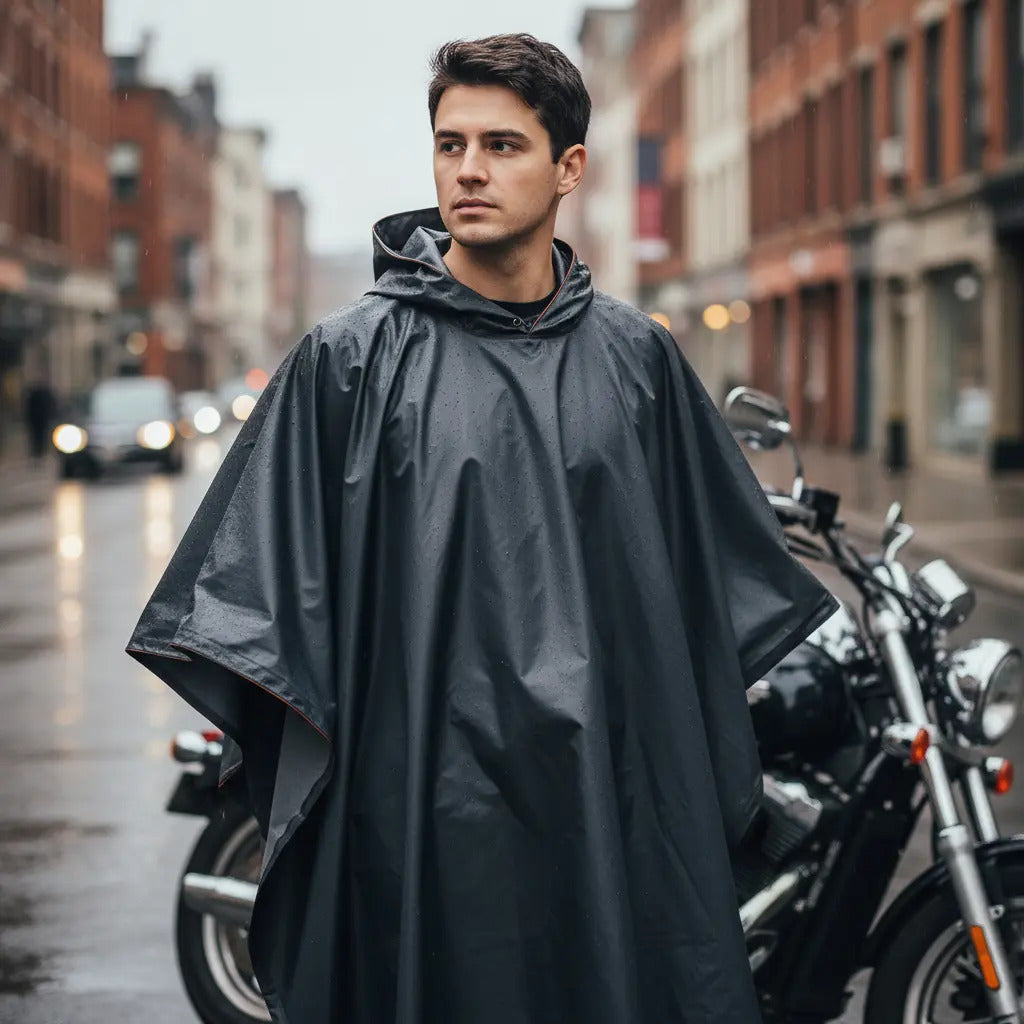 Capa Impermeable Con Capucha Poncho Lluvia Semi Industrial
