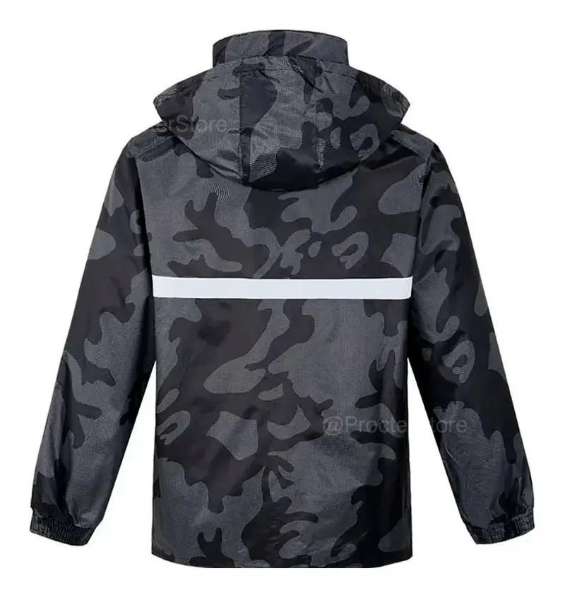 Impermeable Tipo Sudadera Camuflado Con Capota Y Estuche