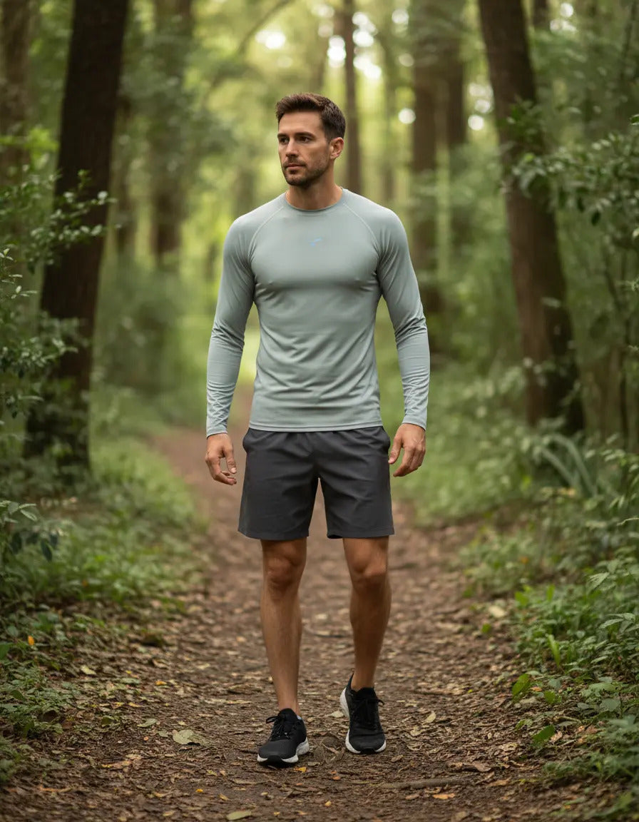 Buzo Deportivo Camiseta Larga Slim Fit Gym Lycra Fria Uv