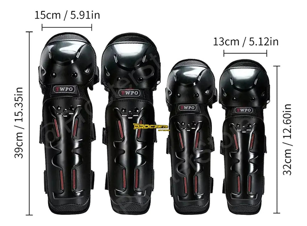 Kit Rodilleras Y Coderas Juego De Protección Motociclistas
