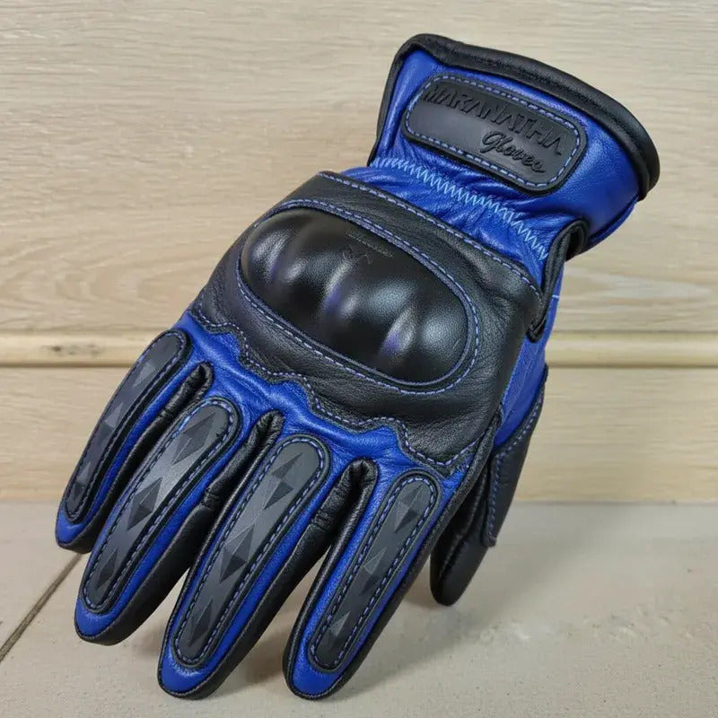 Guantes 100% Cuero Para Moto Con Protecciones Y Térmicos