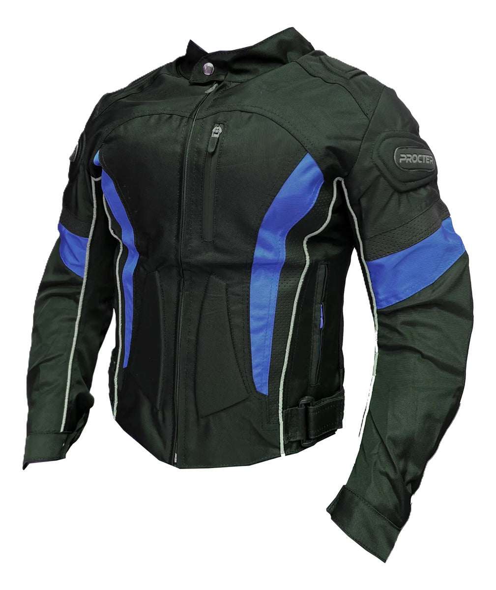 Chaqueta Con Protecciones Y Reflectiva Lona Mujer Moto Dama