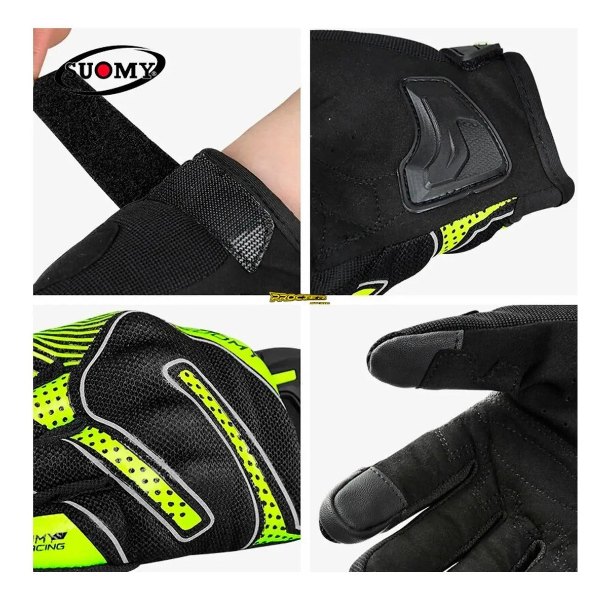 Guantes Para  Moto Tactiles Con Protección Reflectivo Suomy